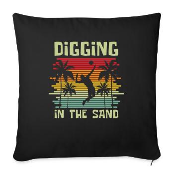 Volleyball Beach Volleyball - Sofa pillowcase 17,3'' x 17,3'' (45 x 45 cm) - black - Front