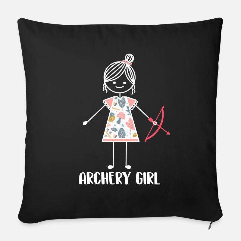 Archer Archery Arrow Archery Archery - Sofa pillowcase 17,3'' x 17,3'' (45 x 45 cm) - black