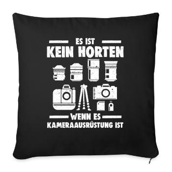 Photographer Photography Camera - Sofa pillowcase 17,3'' x 17,3'' (45 x 45 cm) - black - Front