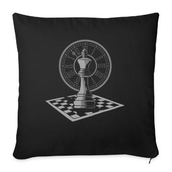 Chess chess piece - Sofa pillowcase 17,3'' x 17,3'' (45 x 45 cm) - black - Front