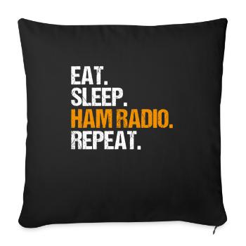 Amateurfunker Amateurfunk Radio Ham Amateur Radio - Sofa pillowcase 17,3'' x 17,3'' (45 x 45 cm) - black - Front
