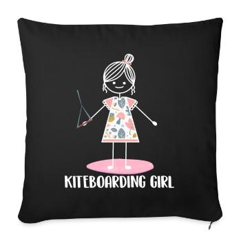 Kitesurfing Kiteboarding Kite Kite Kiten - Sofa pillowcase 17,3'' x 17,3'' (45 x 45 cm) - black - Front