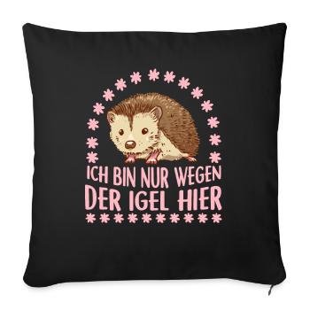 Hérisson - Housse de coussin décorative 45 x 45 cm - noir - Devant