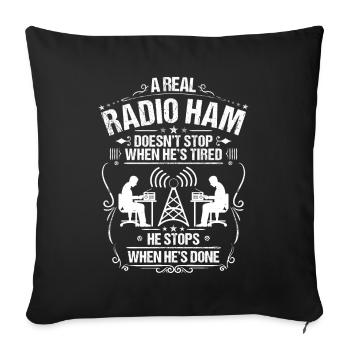 Amateurfunker Amateurfunk Radio Ham Amateur Radio - Housse de coussin décorative 45 x 45 cm - noir - Devant