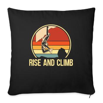Climbing Mountaineering Climbers - Sofa pillowcase 17,3'' x 17,3'' (45 x 45 cm) - black - Front