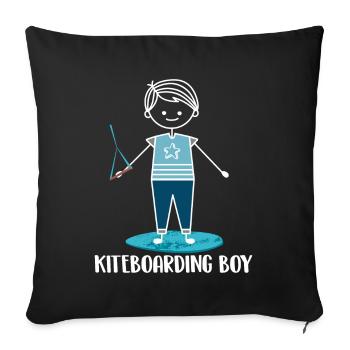Kitesurfing Kiteboarding Kite Kite Kiten - Sofa pillowcase 17,3'' x 17,3'' (45 x 45 cm) - black - Front