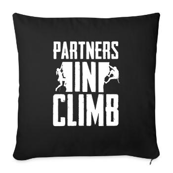 Climbing Mountaineering Climbers - Sofa pillowcase 17,3'' x 17,3'' (45 x 45 cm) - black - Front