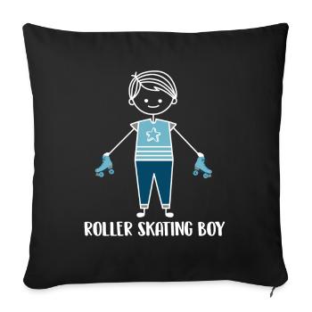 Patins à roulettes Running Rollers - Housse de coussin décorative 45 x 45 cm - noir - Devant