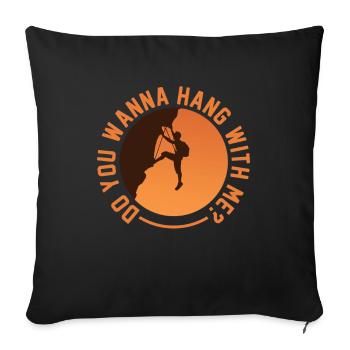 Climbing Mountaineering Climbers - Sofa pillowcase 17,3'' x 17,3'' (45 x 45 cm) - black - Front