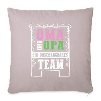 oma und opa team - Sofakissenbezug 45 x 45 cm - helles Taupe - Vorne