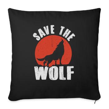 Wolf - Sofa pillowcase 17,3'' x 17,3'' (45 x 45 cm) - black - Front