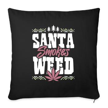 Santa Smokes Weed - Sofakissenbezug 45 x 45 cm - Schwarz - Vorne