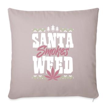 Santa Smokes Weed - Sofakissenbezug 45 x 45 cm - helles Taupe - Vorne