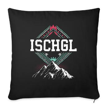 Ischgl Alpen Österreich - Sofakissenbezug 45 x 45 cm - Schwarz - Vorne