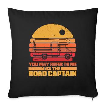 Caravan Motorhome Caravan Camper - Sofa pillowcase 17,3'' x 17,3'' (45 x 45 cm) - black - Front