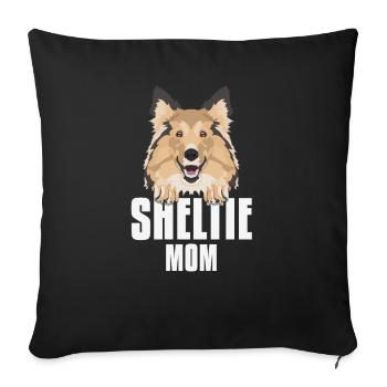 Shetland Sheepdog Maman, Maman Chien - Housse de coussin décorative 45 x 45 cm - noir - Devant