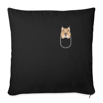 Berger Shetland dans la poche de la poitrine - Housse de coussin décorative 45 x 45 cm - noir - Devant