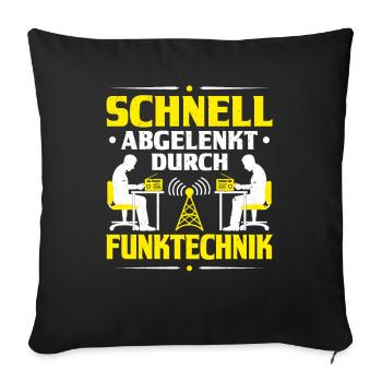 Amateurfunker Amateurfunk Radio Ham Amateur Radio - Sofakissenbezug 45 x 45 cm - Schwarz - Vorne