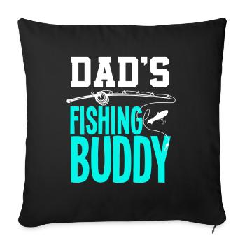 Drôle de pêcheur Pêcheur Fils Père Pêcheur Cadeau - Housse de coussin décorative 45 x 45 cm - noir - Devant