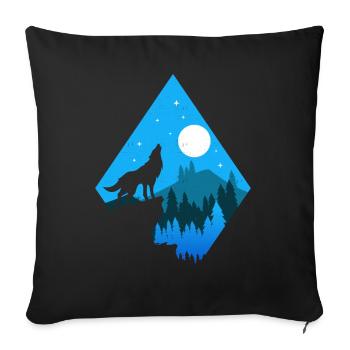 Idée cadeau Wolves Wolf - Housse de coussin décorative 45 x 45 cm - noir - Devant
