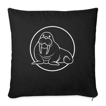 Walrus Walrus Gift Gift - Sofa pillowcase 17,3'' x 17,3'' (45 x 45 cm) - black - Front