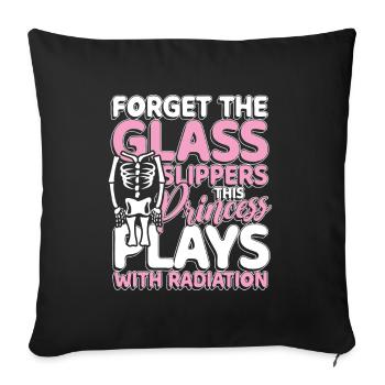 This princess plays with radiation - Sofa pillowcase 17,3'' x 17,3'' (45 x 45 cm) - black - Front