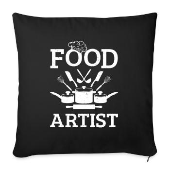 Kitchen Food Artist Cook Chef - Sofakissenbezug 45 x 45 cm - Schwarz - Vorne