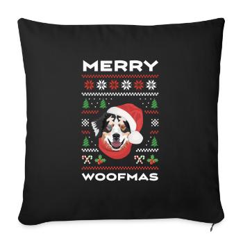 Berger australien Noël - Housse de coussin décorative 45 x 45 cm - noir - Devant
