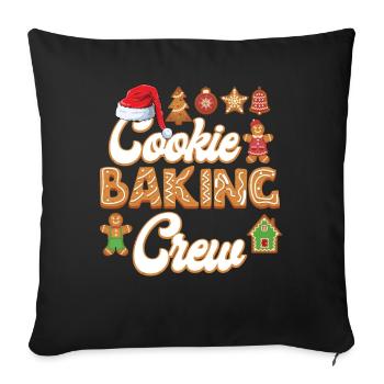 Cookie Baking Crew Cuisson de Noël - Housse de coussin décorative 45 x 45 cm - noir - Devant