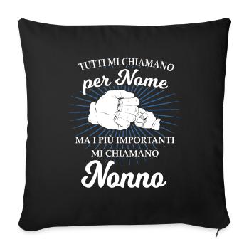 Nonno regalo per papà italiano Italienischer Opa - Sofakissenbezug 45 x 45 cm - Schwarz - Vorne