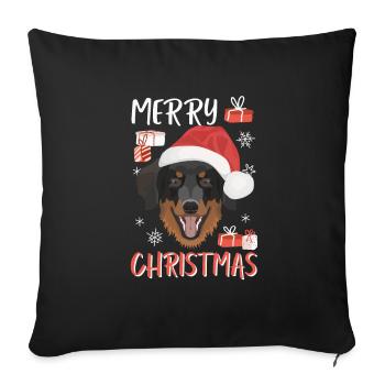 Hovawart Noël - Housse de coussin décorative 45 x 45 cm - noir - Devant