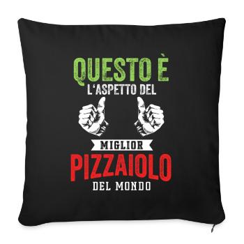 Pizzaiolo migliore del mondo regalo divertente - Sofakissenbezug 45 x 45 cm - Schwarz - Vorne