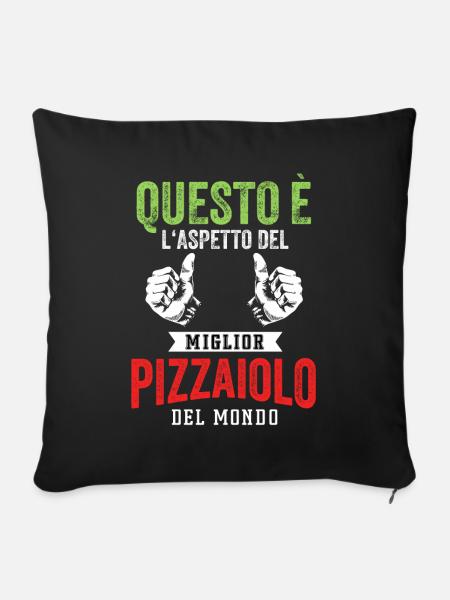 Pizzaiolo migliore del mondo regalo divertente - Sofakissenbezug 45 x 45 cm - Schwarz