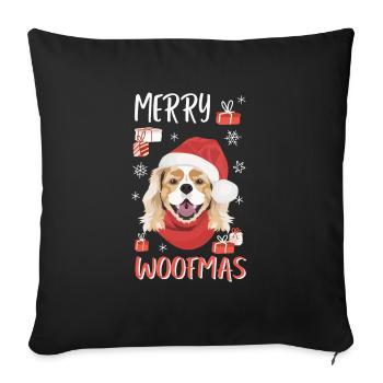 Cavalier King Charles Spaniel Christmas - Sofa pillowcase 17,3'' x 17,3'' (45 x 45 cm) - black - Front