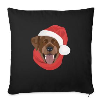 Noël du Labrador - Housse de coussin décorative 45 x 45 cm - noir - Devant