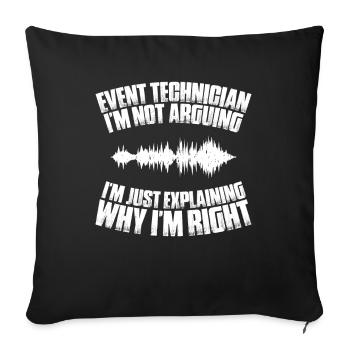Veranstaltungstechniker Technicien événementiel - Housse de coussin décorative 45 x 45 cm - noir - Devant