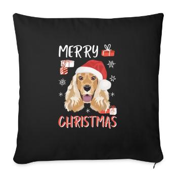 Deutsch Cocker Épagneul Noël - Housse de coussin décorative 45 x 45 cm - noir - Devant