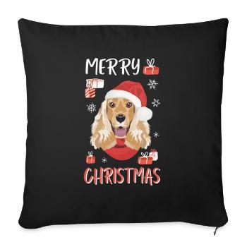 Deutsch Cocker Épagneul Noël - Housse de coussin décorative 45 x 45 cm - noir - Devant