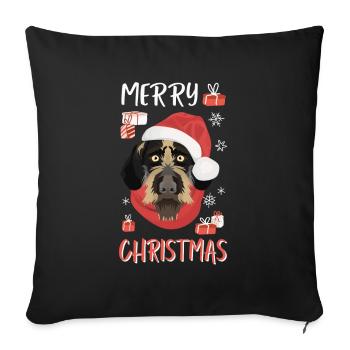 German Wirehair Christmas - Sofa pillowcase 17,3'' x 17,3'' (45 x 45 cm) - black - Front