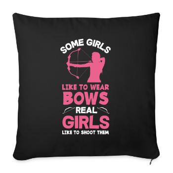 Funny Archery Archer Girl - Sofa pillowcase 17,3'' x 17,3'' (45 x 45 cm) - black - Front