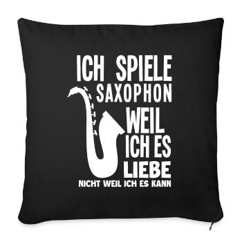 Saxophon - Sofakissenbezug 45 x 45 cm - Schwarz - Vorne