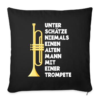 Trompete Trompeter Trompeten Spieler - Sofakissenbezug 45 x 45 cm - Schwarz - Vorne