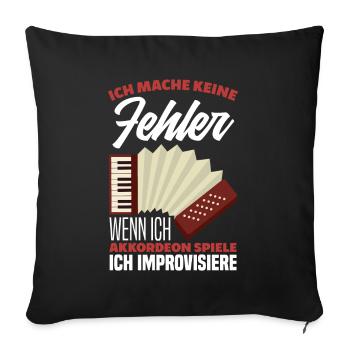 Akkordeon Akkordeonist Akkordeonistin - Sofakissenbezug 45 x 45 cm - Schwarz - Vorne