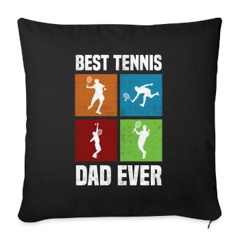 Meilleur Tennis Papa Tennis Papa Fête des Pères - Housse de coussin décorative 45 x 45 cm - noir - Devant
