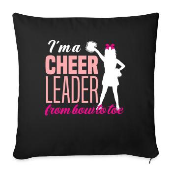 Lustiges Cheerleader Cheerleading Geschenk - Sofakissenbezug 45 x 45 cm - Schwarz - Vorne
