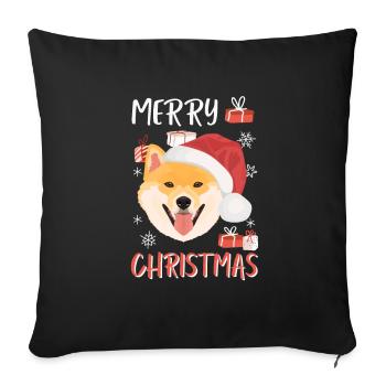 Noël Shiba Inu - Housse de coussin décorative 45 x 45 cm - noir - Devant