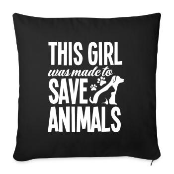 Funny Veterinary Veterinarian Veterinarian Gift - Sofa pillowcase 17,3'' x 17,3'' (45 x 45 cm) - black - Front