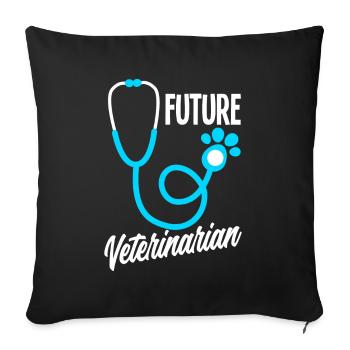 Funny Veterinary Veterinarian Veterinarian Gift - Sofa pillowcase 17,3'' x 17,3'' (45 x 45 cm) - black - Front