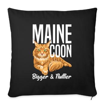 Maine Coon Cat - Sofa pillowcase 17,3'' x 17,3'' (45 x 45 cm) - black - Front