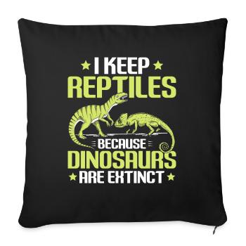 Reptilien Reptil Schlangen Eidechse Terrarium - Sofakissenbezug 45 x 45 cm - Schwarz - Vorne
